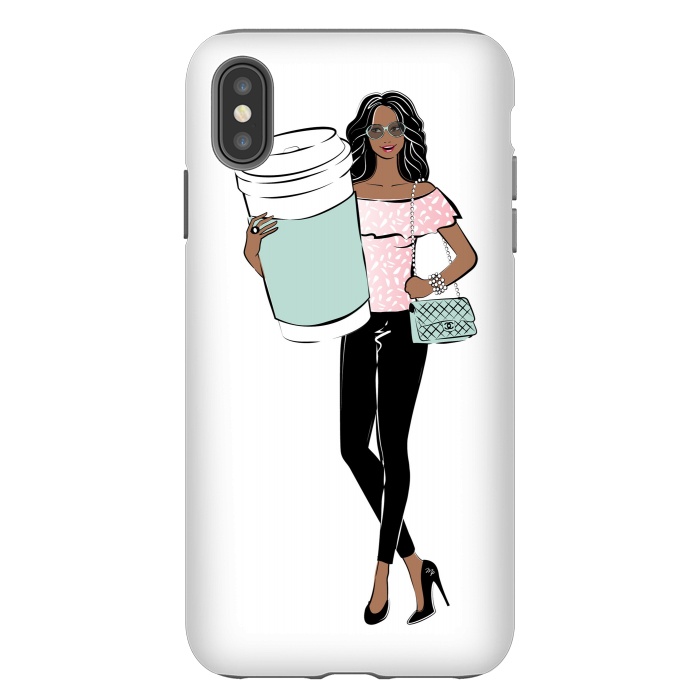 iPhone Xs Max StrongFit Girl with a big coffee cup by Martina