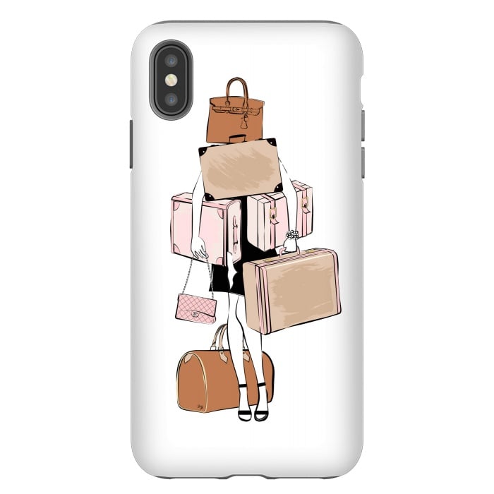iPhone Xs Max StrongFit Woman with luggage by Martina