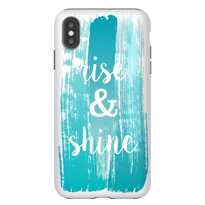 iPhone Xs Max StrongFit Rise and shine typography watercolor by Martina