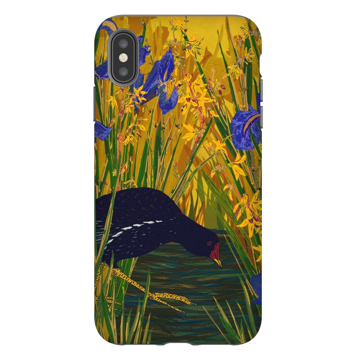 iPhone Xs Max StrongFit Moorhen and Iris by Lotti Brown