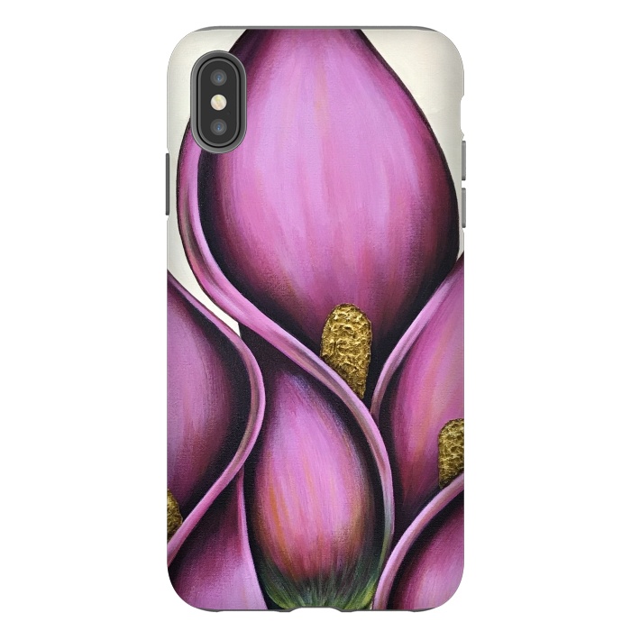 iPhone Xs Max StrongFit Pink Calla Lilies by Denise Cassidy Wood