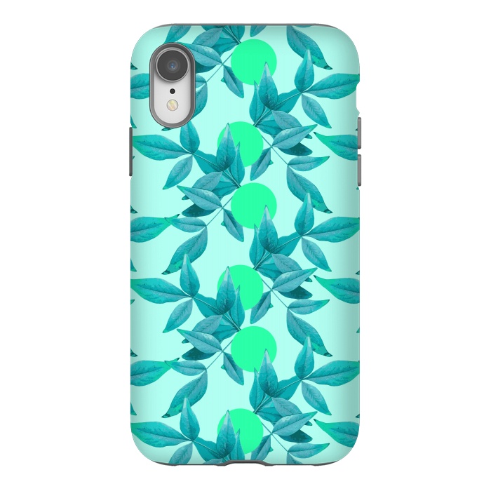 iPhone Xr StrongFit Loner Leaves (Blue) by Zala Farah