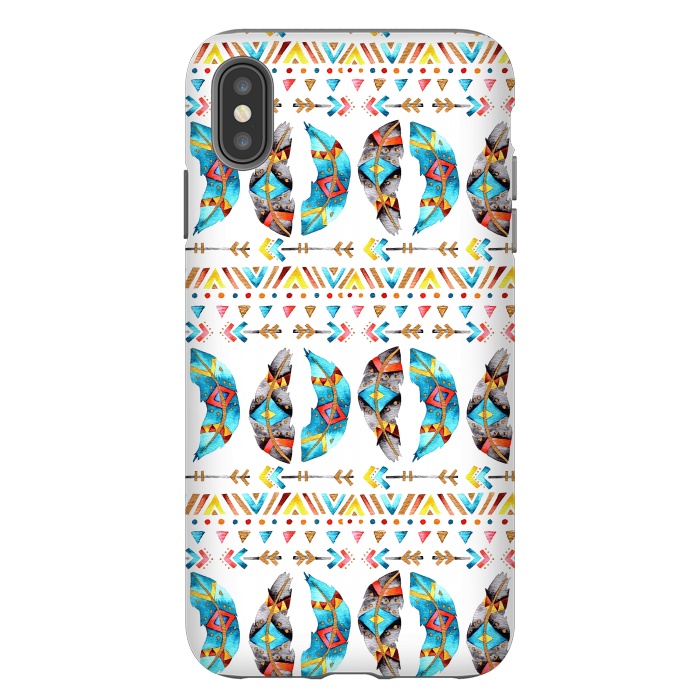 iPhone Xs Max StrongFit Feathers and Arrows by Pom Graphic Design