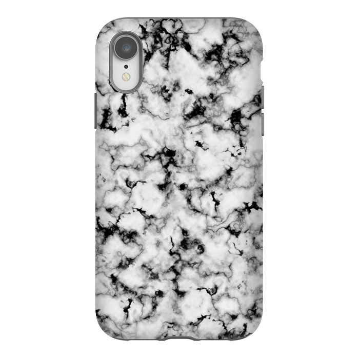 iPhone Xr StrongFit Black and White Marble by CatJello