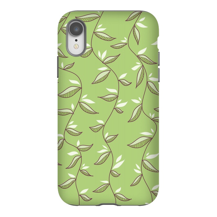 iPhone Xr StrongFit Green Leaves And Lianas Pattern by Boriana Giormova