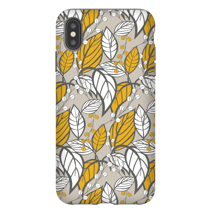 iPhone Xs Max StrongFit Seamless floral pattern with hand drawn leaves by Jelena Obradovic