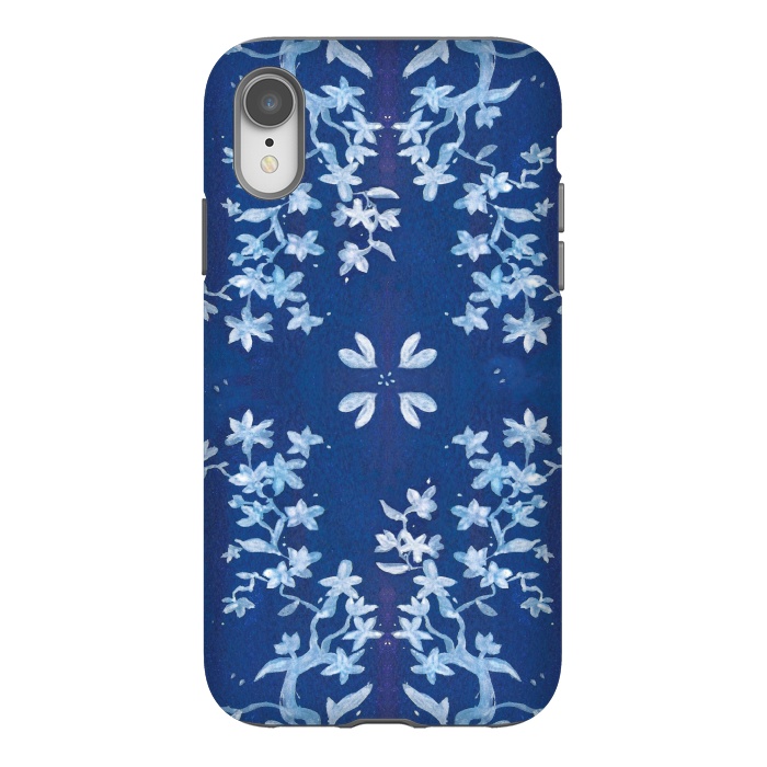 iPhone Xr StrongFit Indigo Floral by Zoe Charlotte
