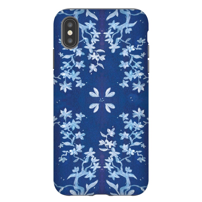 iPhone Xs Max StrongFit Indigo Floral by Zoe Charlotte