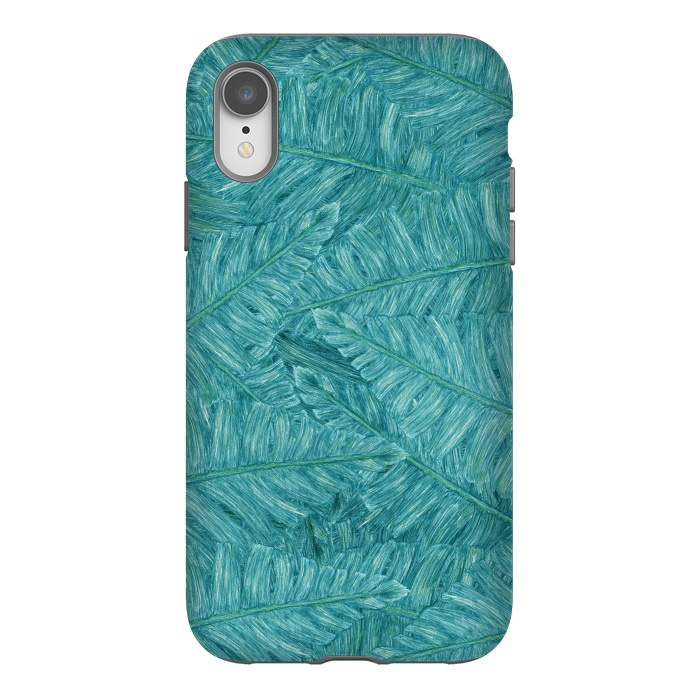 iPhone Xr StrongFit Tropical Leaves by Ranggasme