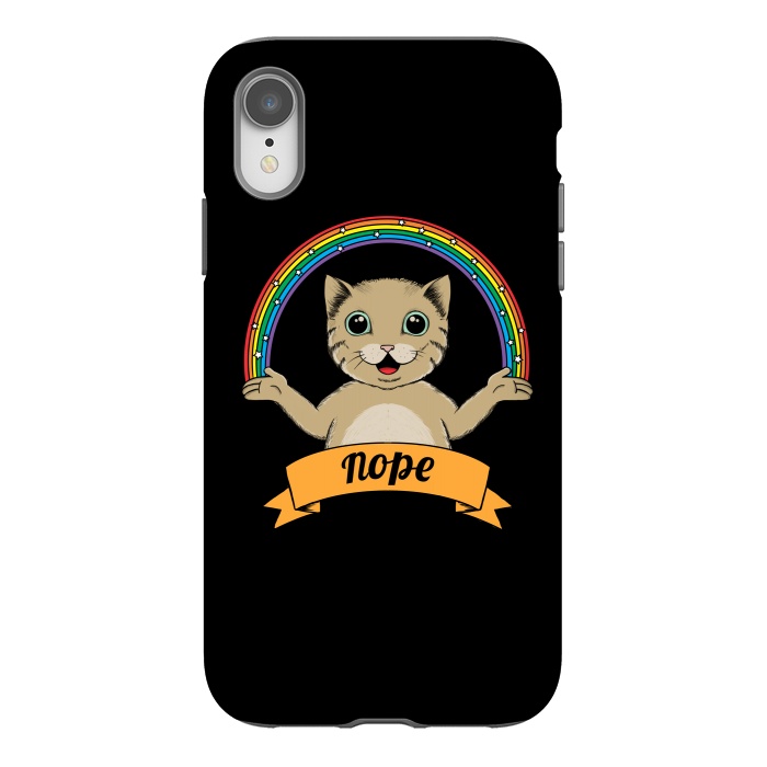 iPhone Xr StrongFit Cat nope Black by Coffee Man
