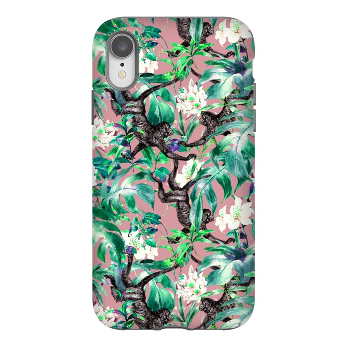 iPhone Xr StrongFit Monkeys in the flowery jungle I by Mmartabc