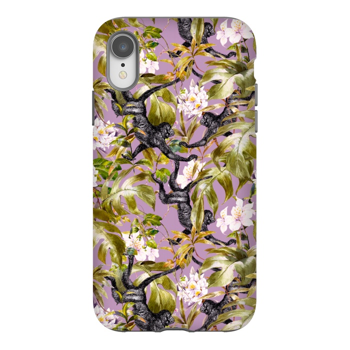 iPhone Xr StrongFit Monkeys in the flowery jungle II by Mmartabc