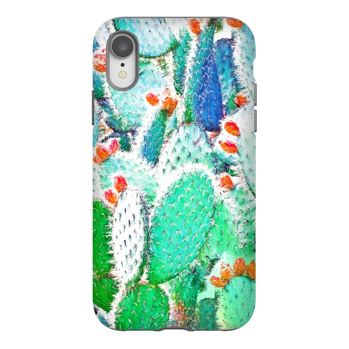 iPhone Xr StrongFit Painted Cactus by Uma Prabhakar Gokhale