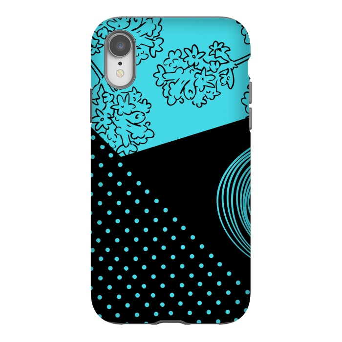 iPhone Xr StrongFit blue floral pattern by MALLIKA