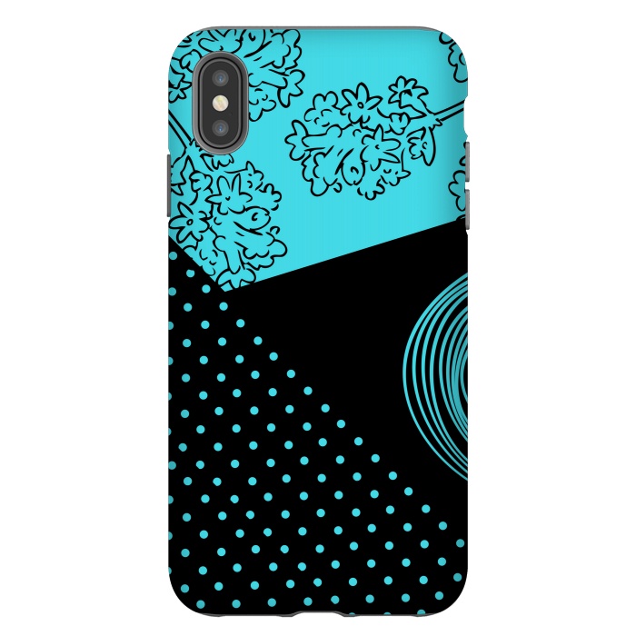 iPhone Xs Max StrongFit blue floral pattern by MALLIKA