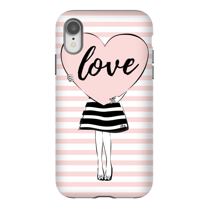 iPhone Xr StrongFit Pink Heart Love by Martina
