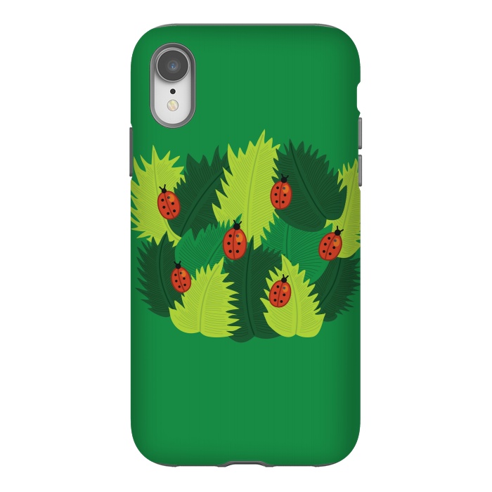 iPhone Xr StrongFit Green Leaves And Ladybugs In Spring by Boriana Giormova