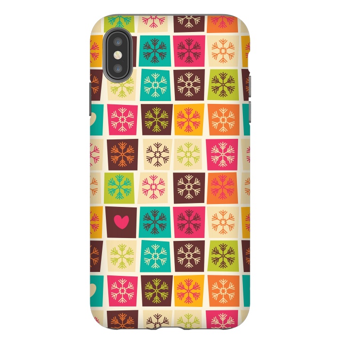iPhone Xs Max StrongFit Snowflakes and Hearts by Jelena Obradovic
