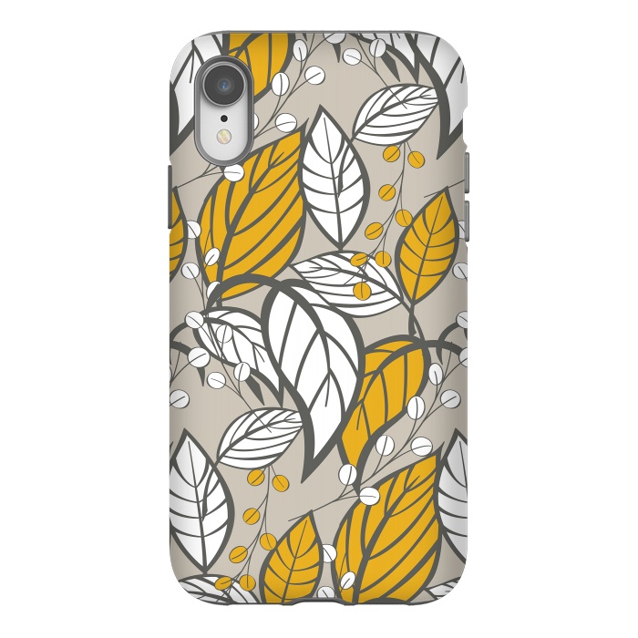 iPhone Xr StrongFit Romantic Floral Beige by Jelena Obradovic