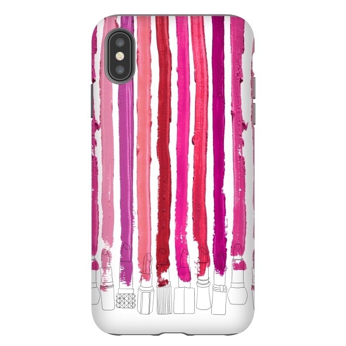iPhone Xs Max StrongFit Lipstick Stripes by Notsniw