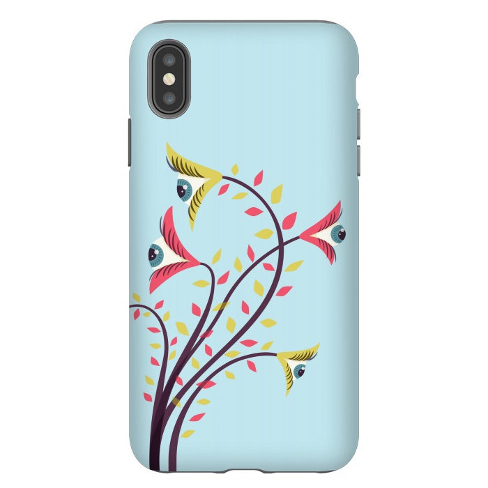 iPhone Xs Max StrongFit Weird Colorful Watching Eyes Flowers by Boriana Giormova