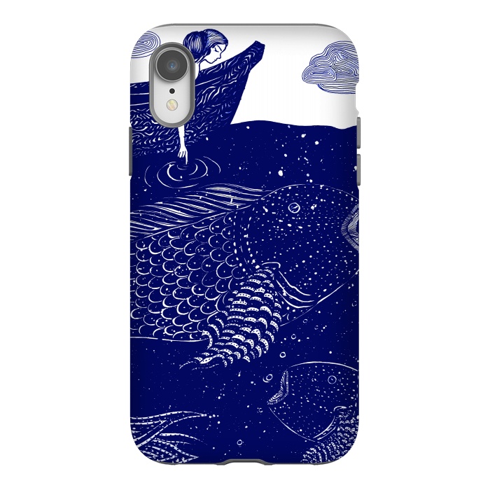 iPhone Xr StrongFit The Blue Shimmering Sea Lights by ECMazur 