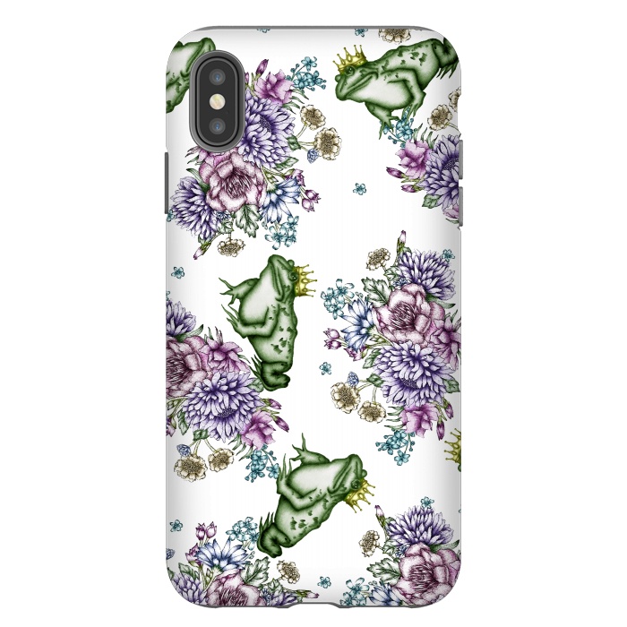 iPhone Xs Max StrongFit Frog Prince Floral Pattern by ECMazur 