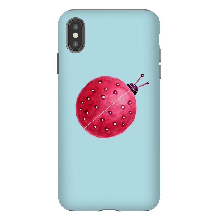 iPhone Xs Max StrongFit Pretty Spherical Abstract Watercolor Ladybug by Boriana Giormova