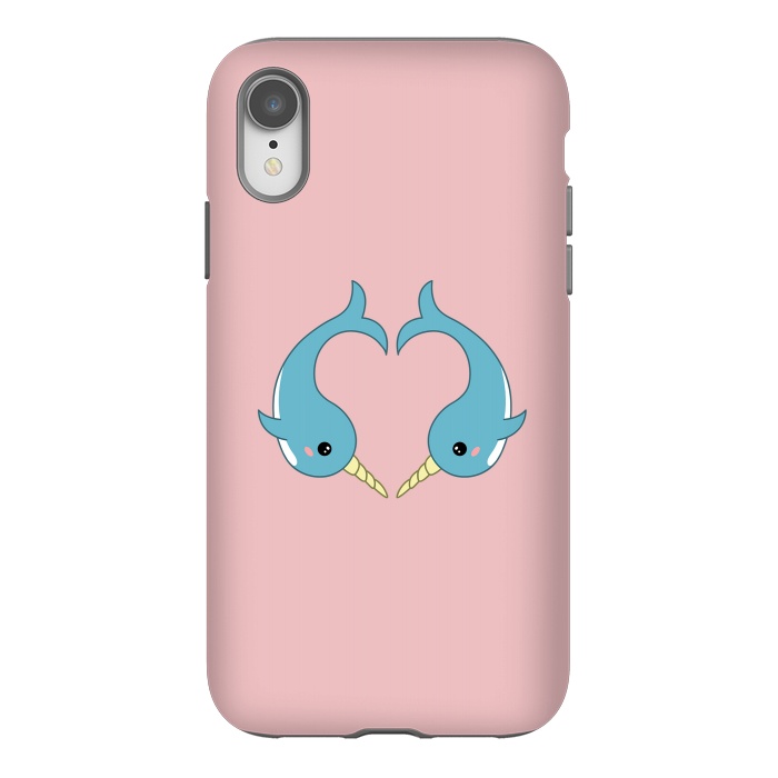 iPhone Xr StrongFit Narwhal heart by Laura Nagel