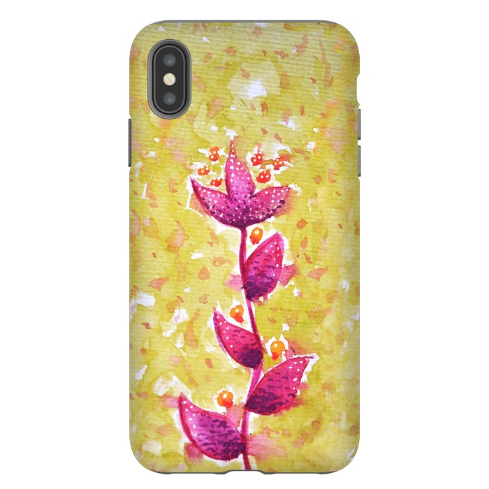 iPhone Xs Max StrongFit Abstract Watercolor Flower In Purple And Green by Boriana Giormova