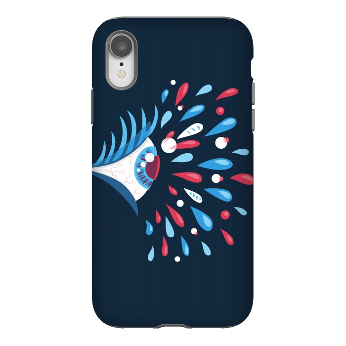iPhone Xr StrongFit Bright Colorful Splash Psychedelic Eye by Boriana Giormova
