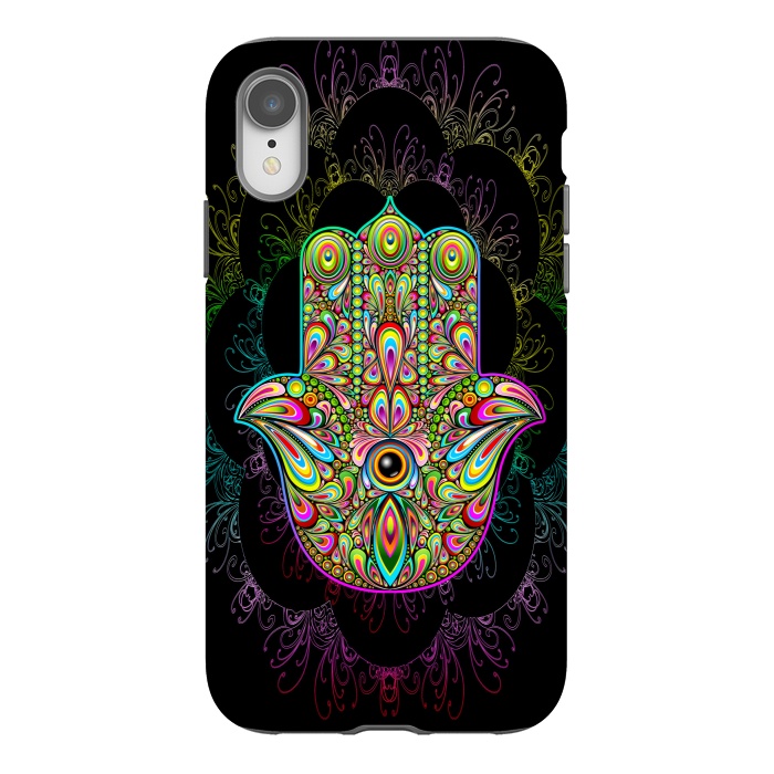 iPhone Xr StrongFit Hamsa Hand Psychedelic Amulet  by BluedarkArt