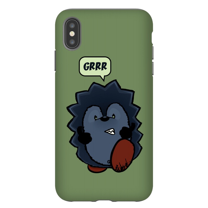 iPhone Xs Max StrongFit Angry Hedgehog by Mangulica