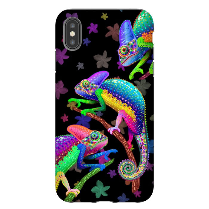 iPhone Xs Max StrongFit Chameleon Fantasy Rainbow Colors by BluedarkArt