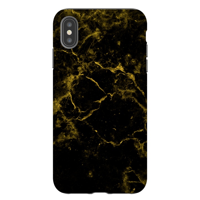 iPhone Xs Max StrongFit Black and Gold Marble by Alemi