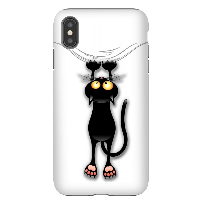 iPhone Xs Max StrongFit Fun and Naughty Cat Falling Down  by BluedarkArt