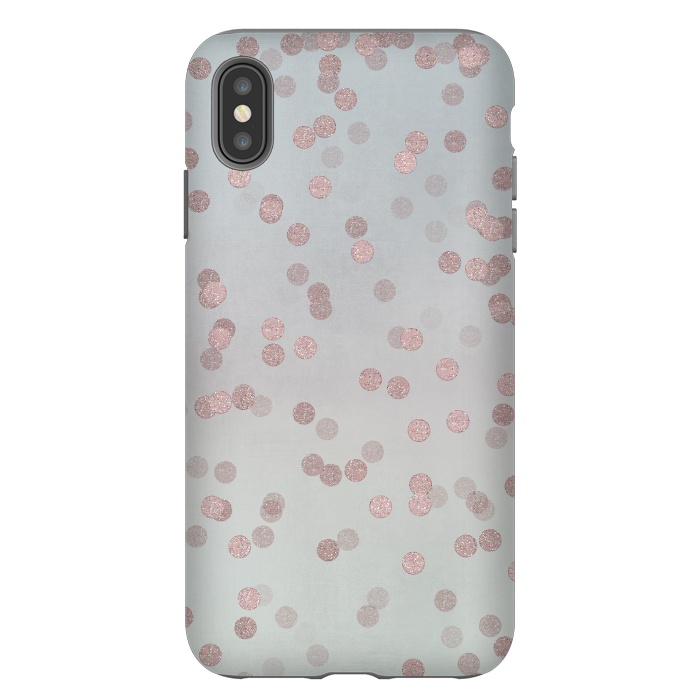 iPhone Xs Max StrongFit Rose Gold Glitter Dots by Andrea Haase