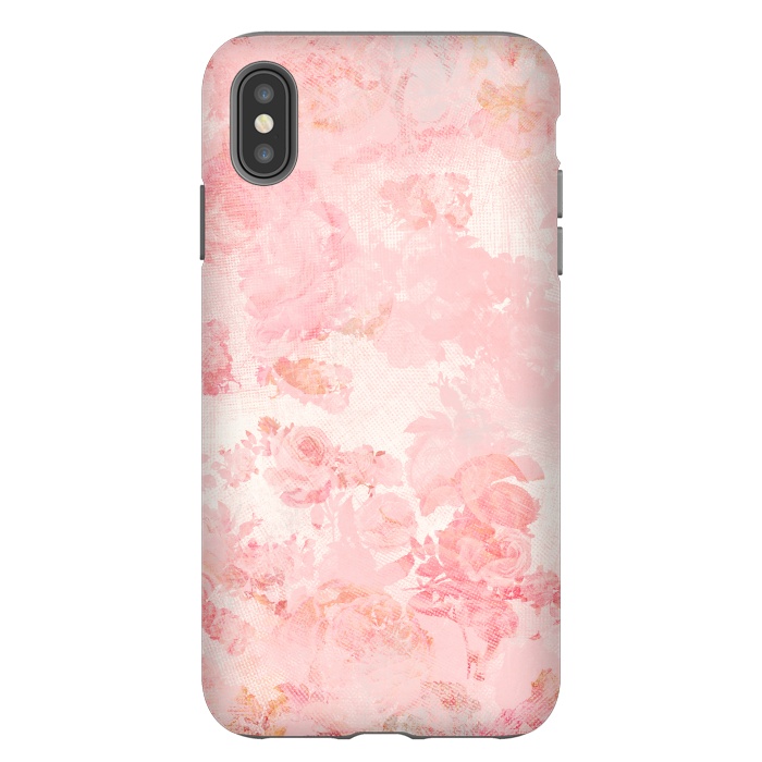 iPhone Xs Max StrongFit Vintage Roses in Pink - Pattern by  Utart