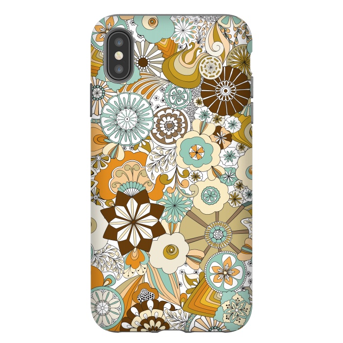 iPhone Xs Max StrongFit Flowers, Flowers Everywhere Retro Colors by Paula Ohreen