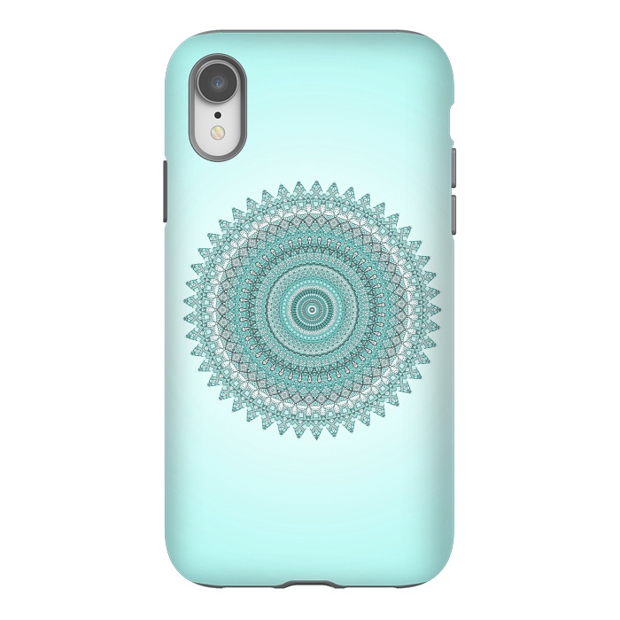 iPhone Xr StrongFit Magical Teal Mandala by Andrea Haase