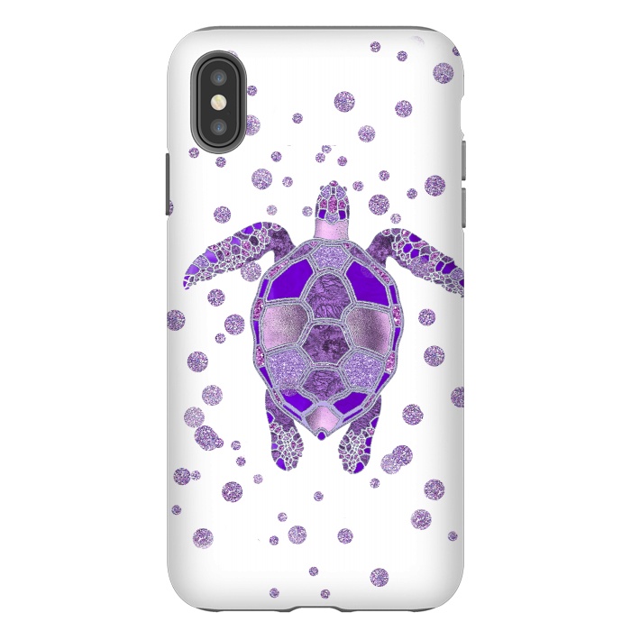 iPhone Xs Max StrongFit Shimmering Purple Turtle by Andrea Haase