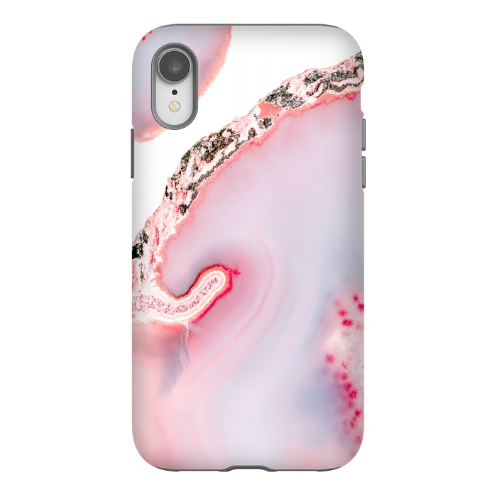 iPhone Xr StrongFit Pink Agate Slices by  Utart