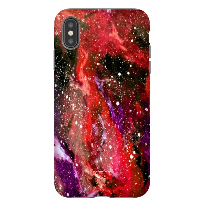 iPhone Xs Max StrongFit Red Galaxy by Gringoface Designs