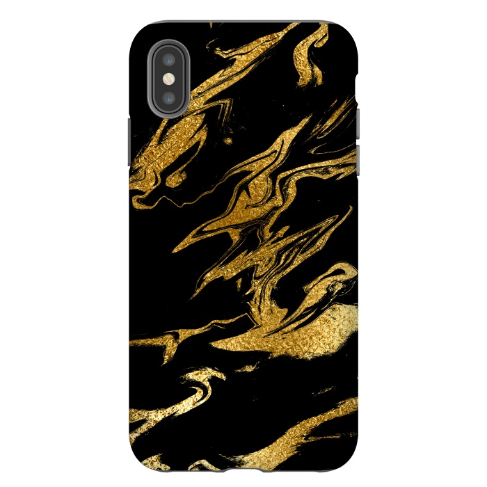 iPhone Xs Max StrongFit Black and Gold Luxury Marble by  Utart