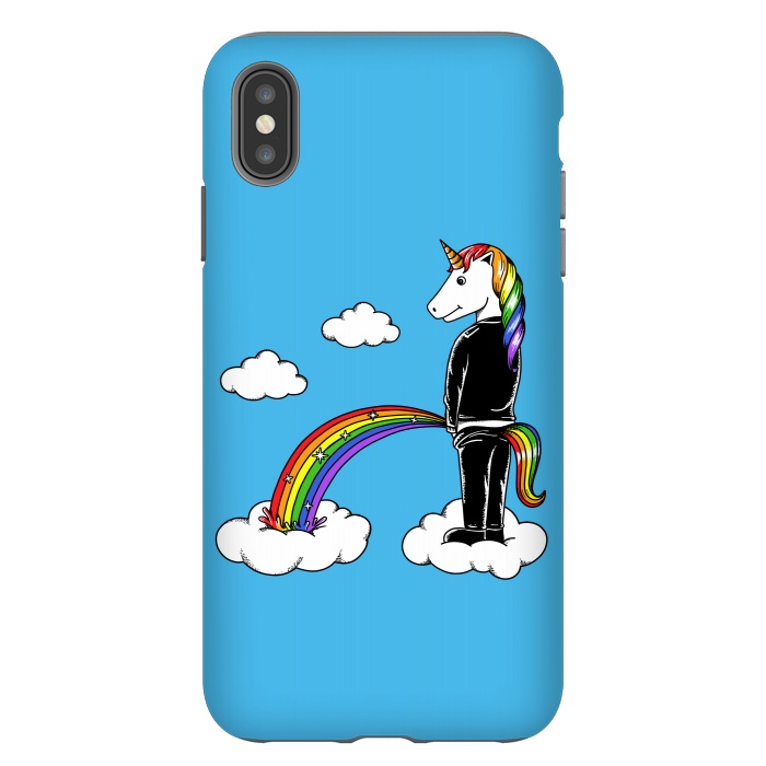iPhone Xs Max StrongFit Unicorn Rainbow Blue by Coffee Man
