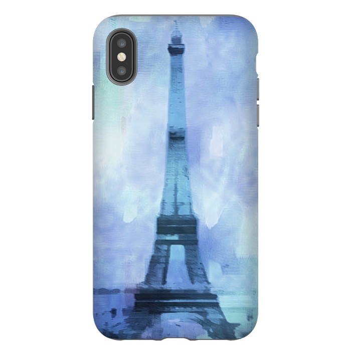 iPhone Xs Max StrongFit Blue Paris Watercolor  by Andrea Haase