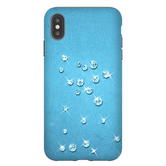iPhone Xs Max StrongFit Sparkling Rhinestones on Blue by Andrea Haase