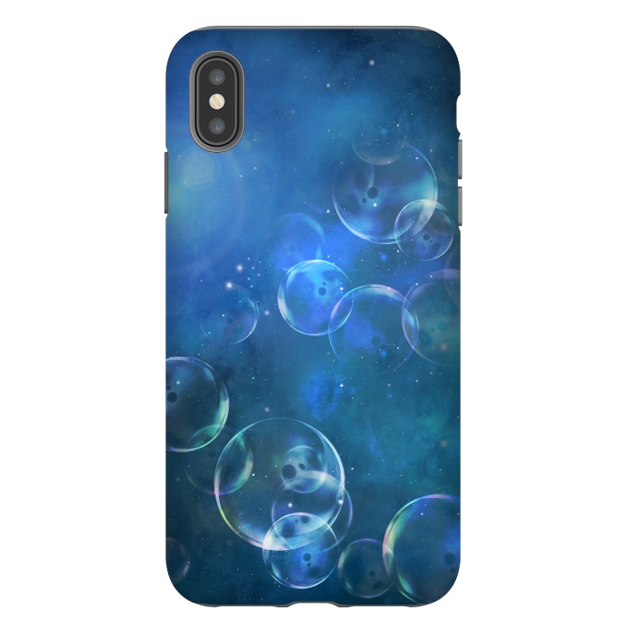 iPhone Xs Max StrongFit Surreal Blue Bubbles by Andrea Haase