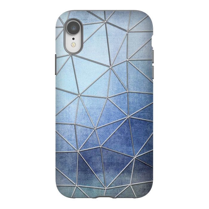 iPhone Xr StrongFit Blue Triangles 2 by Andrea Haase