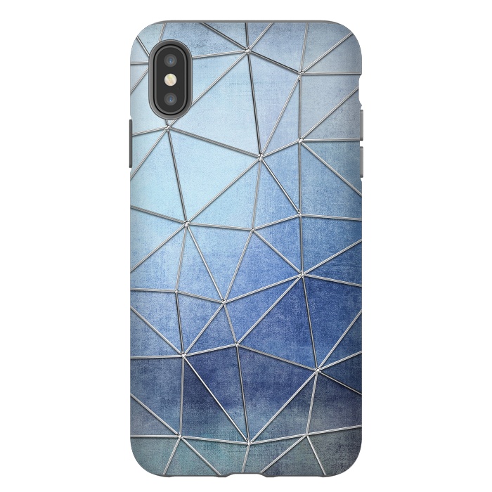iPhone Xs Max StrongFit Blue Triangles 2 by Andrea Haase